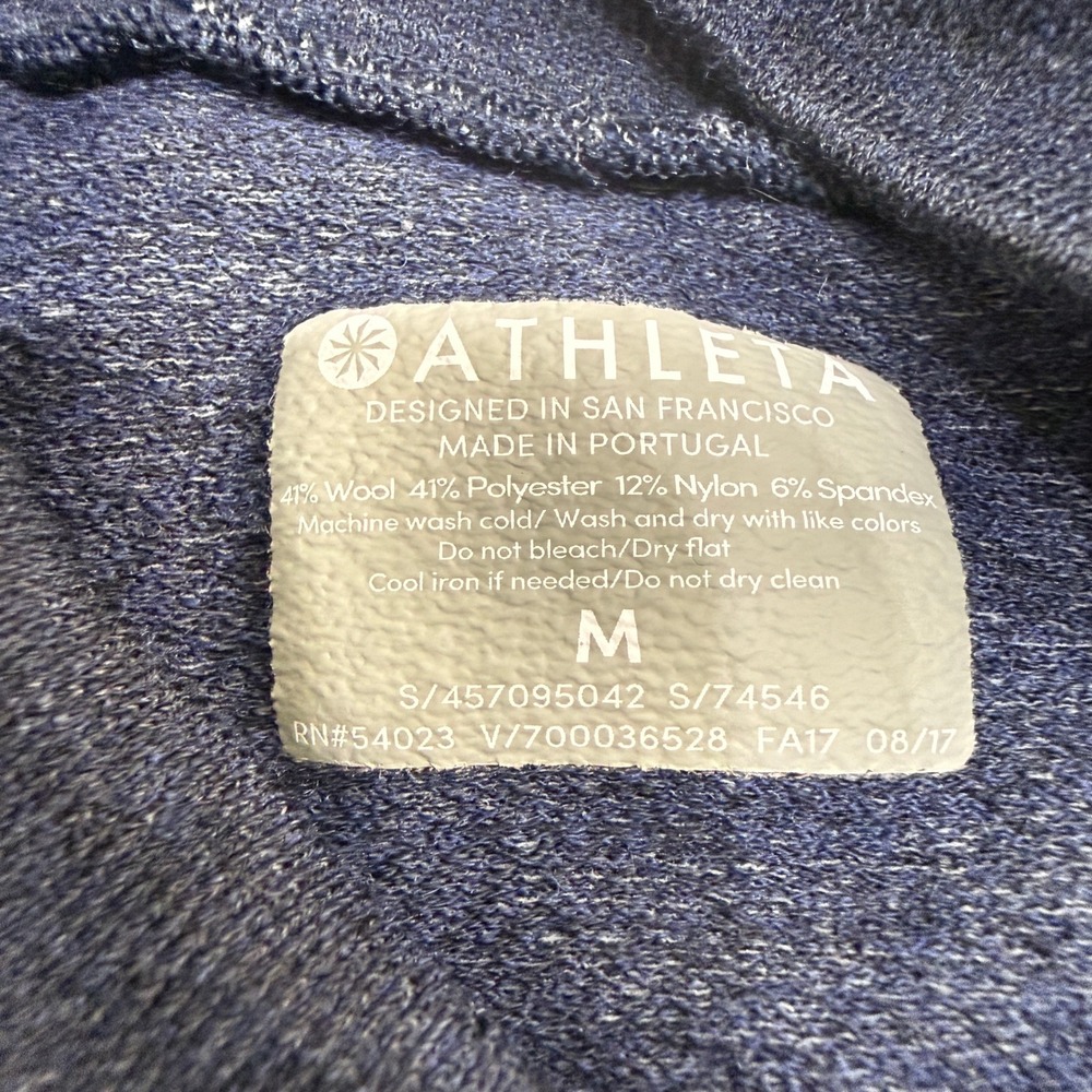 Athleta Remarkawool Turtleneck Baselayer Shirt Womens M Blue Wool Blend - Picture 7 of 8